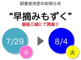 早摘みもずく試食会実施!@銀座三越